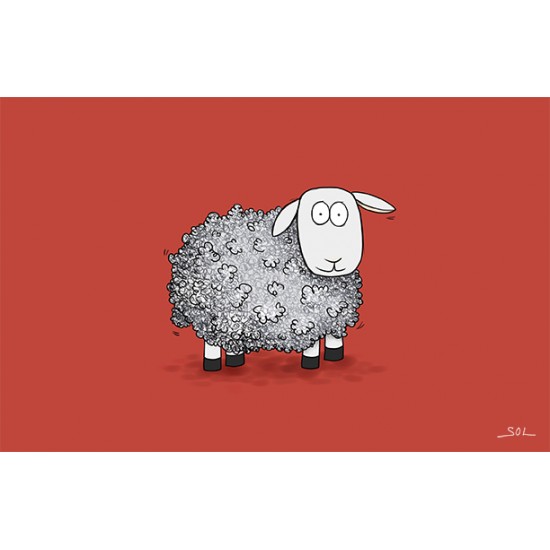 Carte de souhaits "Le petit mouton à laine d'acier" de Marie-Sol St-Onge